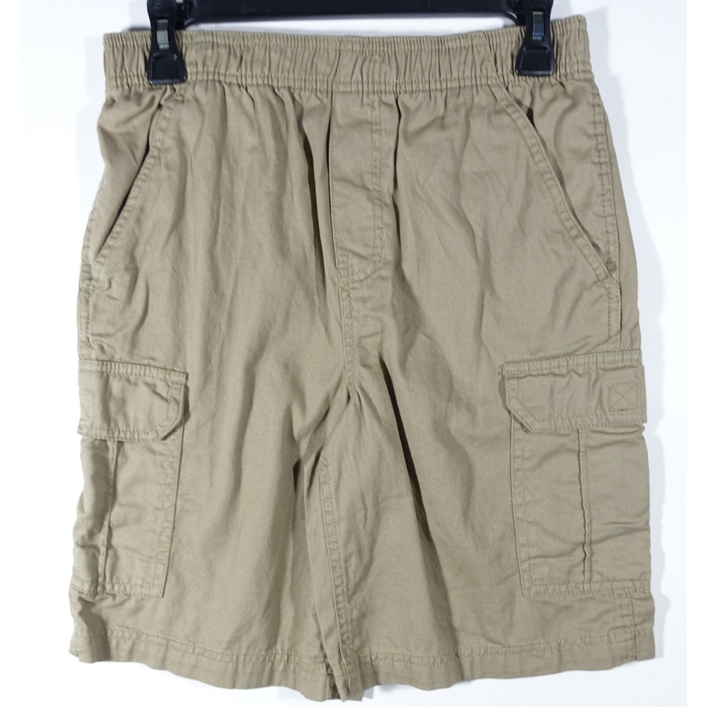 Canyon River Cargo Shorts Boys Medium Husky Pull On  Elastic Waist Beige
